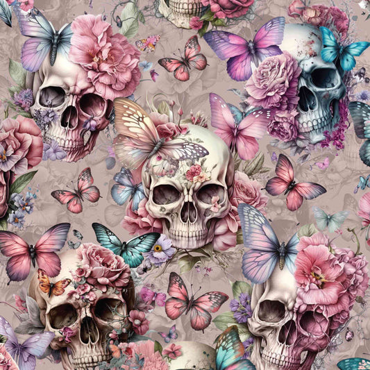 Badass Bones & Butterflies - Skull Capri Leggings