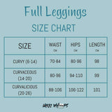 full length leggings size chart by Nikki Whoops Boutique