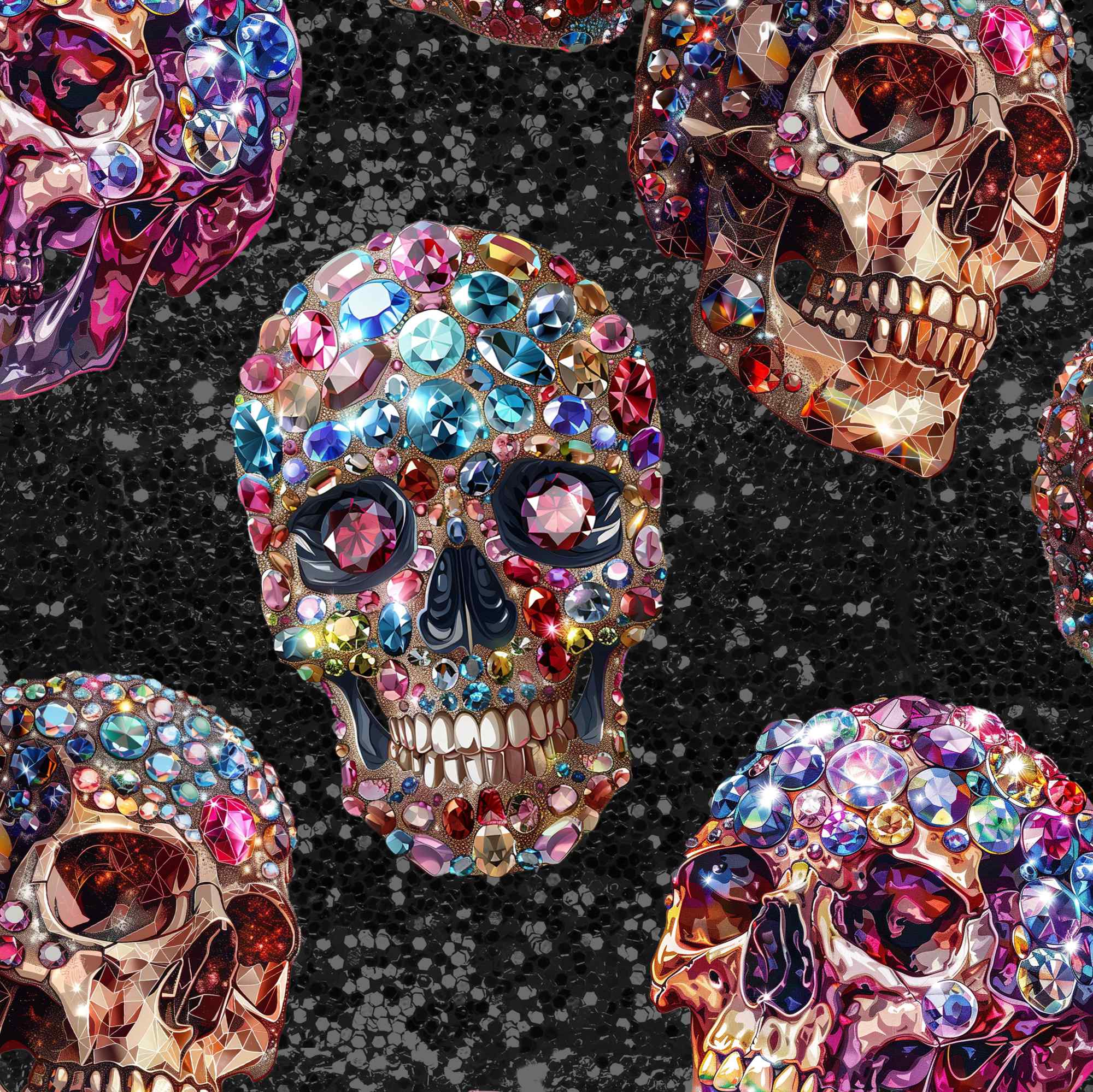 multi-colour skull cropped pattern Nikki Whoops Boutique