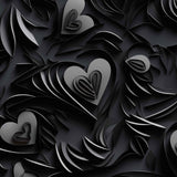 pattern of Heart print leggings featuring sketchy, torn-paper-style hearts in soft pinks and greys with a grungy distressed finish.