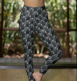 bad moon rising high-waisted yoga leggings mockup featuring a fitness woman
