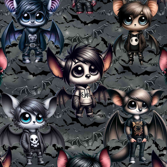 seamless pattern emo bats