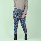 Woman wearing Fangs for the Memories full length leggings with pockets by Nikki Whoops Boutique.