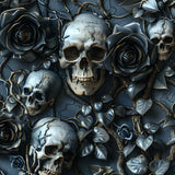 Close-up of the Garden of the Damned print pattern by Nikki Whoops Boutique.