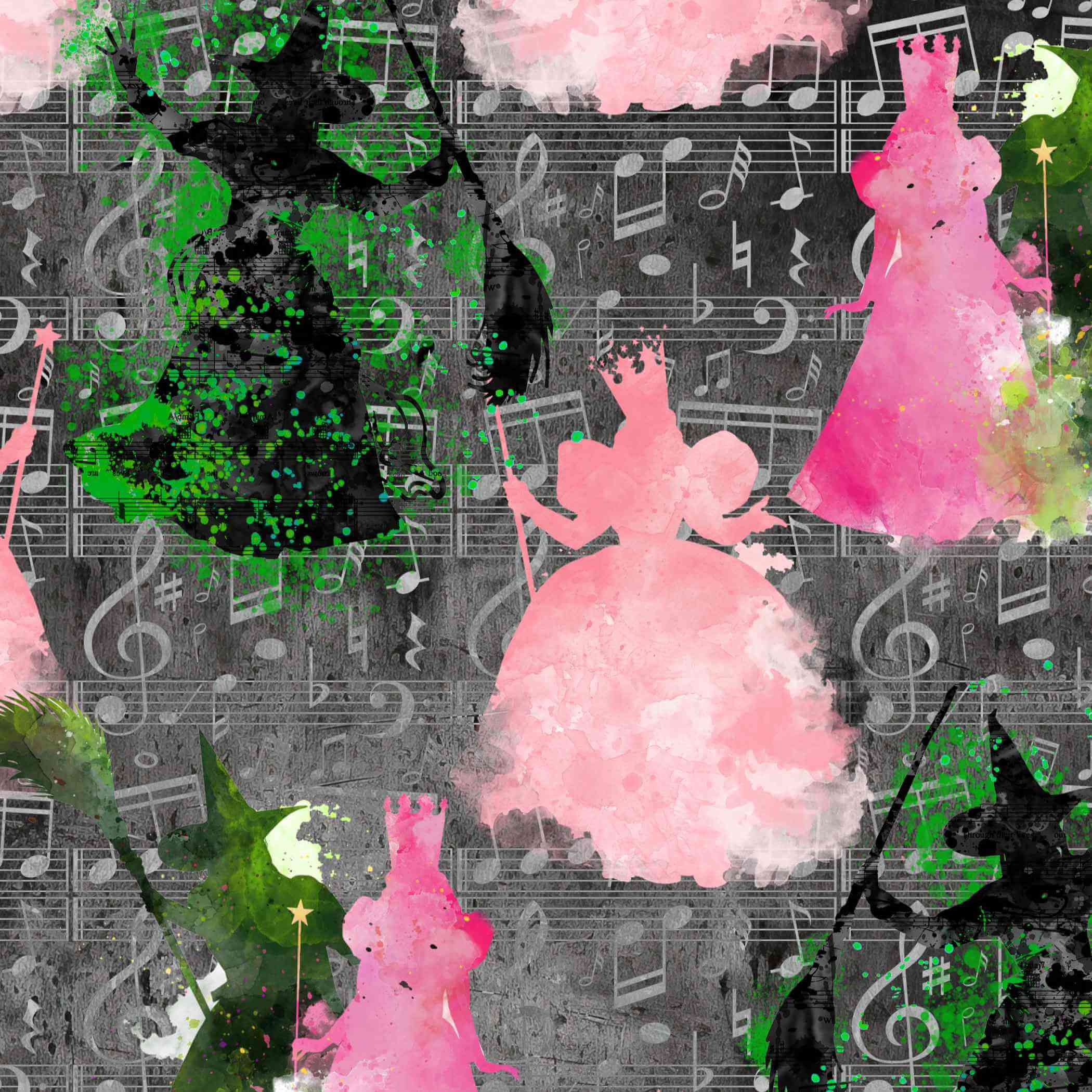 seamless pattern Wicked the movie by Nikki Whoops Boutique.