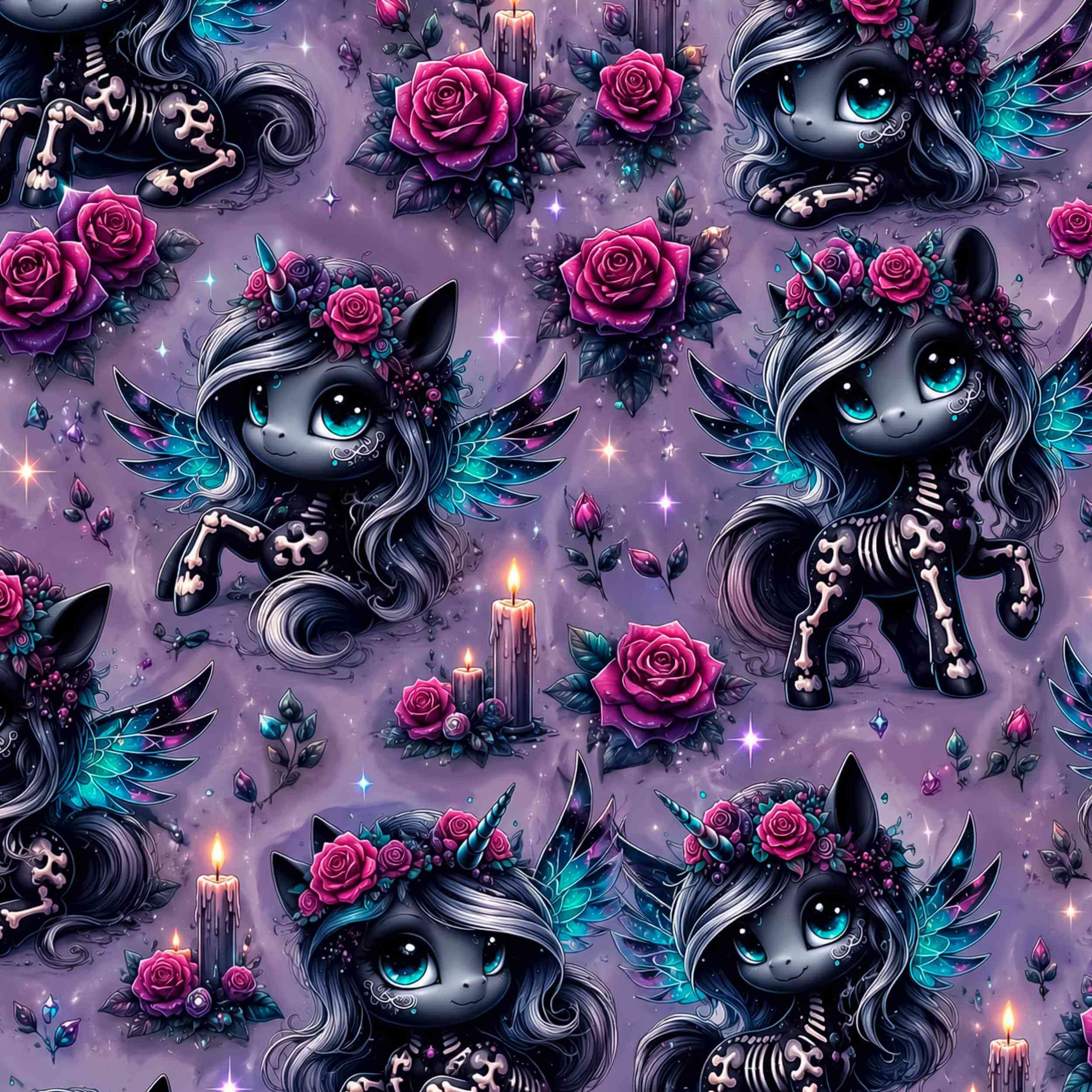 Close-up of the Happily Never After print pattern by Nikki Whoops Boutique.