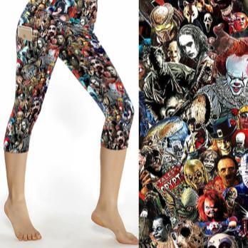 Movie Monster Mashup - Horror Movie Capri Leggings