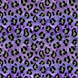 pattern of Violet Vixen leopard print shorts with tones of violet and mauve with a black and silver leopard print by Nikki Whoops Boutique.