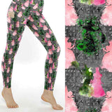 ladies leggings with Wicked the movie print by Nikki Whoops Boutique.
