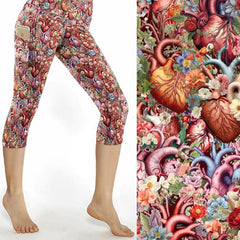 anatomical hearts with flowers leggings