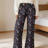 Black Orchid Floral Lounge Pants With Pockets