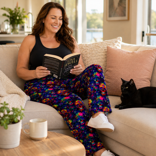 Rainbow Remains Skull Lounge Pants With Pockets