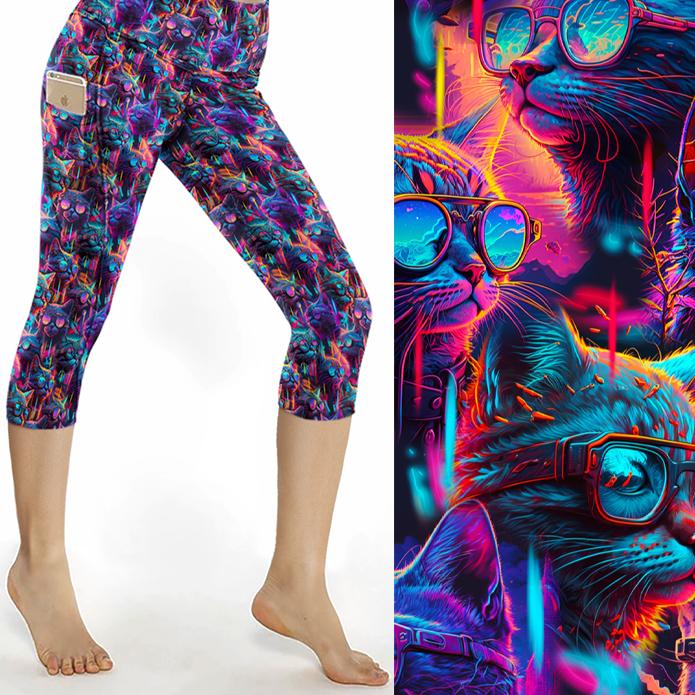 cool for cats in sunglasses capri leggings