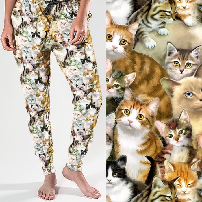 cat print jogger pants