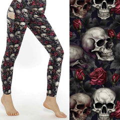 Crimson & Craniums Skull Print Leggings