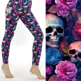 Fatal Floral Skull Print Leggings