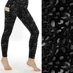 black and silver leopard print leggings