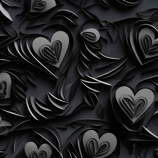 pattern of Heart print leggings featuring sketchy, torn-paper-style hearts in soft pinks and greys with a grungy distressed finish.
