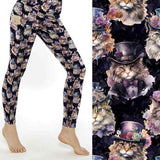 Purrfectly Victorian Cat Print Full Length Leggings