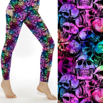 Rainbow Killer Skull Print Leggings