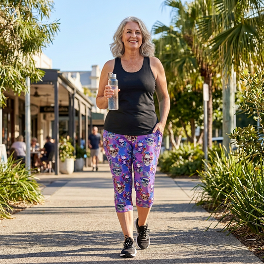 'Til Death Do We Party Skull Capri Joggers With Pockets
