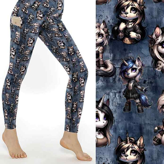 stock image of emo unicorn leggings