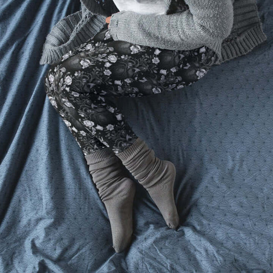 Black Heart Anatomical Print Leggings With Pockets