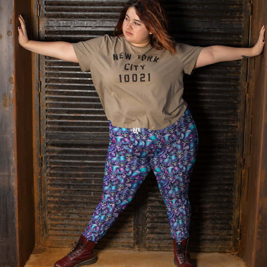 Dead Man's Party Skull Print Leggings With Pockets
