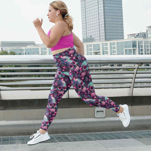 Electric Dreams Skull Print Leggings With Pockets
