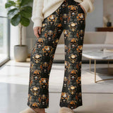 Gilded Grunge Skull Print Lounge Pants With Pockets