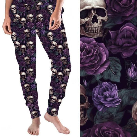 Gloom & Bloom Skull Print Jogger Pants