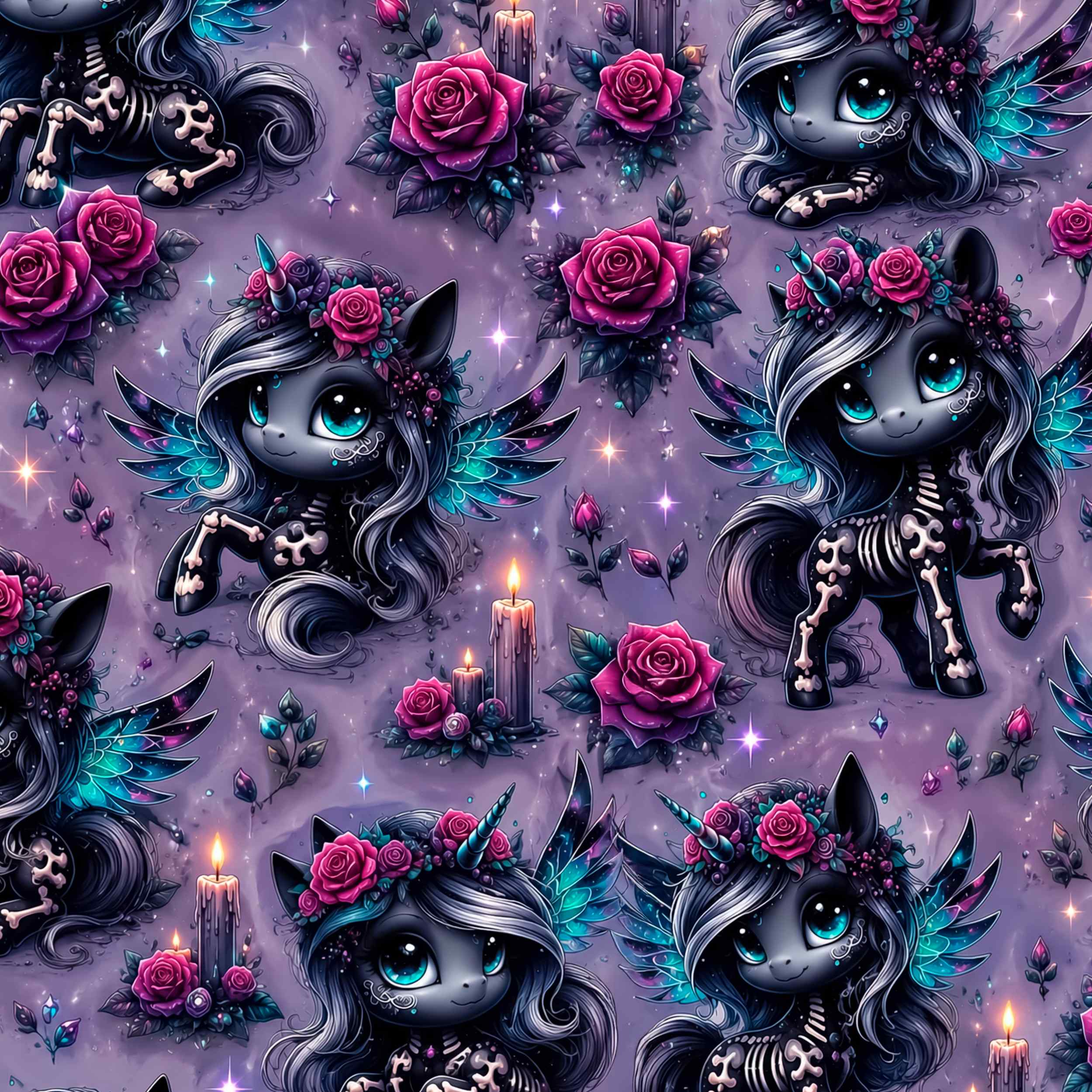 Close-up of the Happily Never After print pattern by Nikki Whoops Boutique.