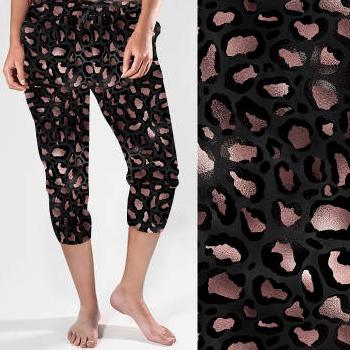 Jungle Queen Rose Gold & Charcoal Capri Joggers