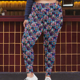 girl wearing leggings with horror icons with skull ice creams on a dark background