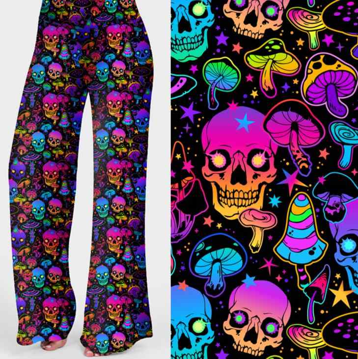 vibrant-neon-skulls-and-mushrooms-lounge-pants