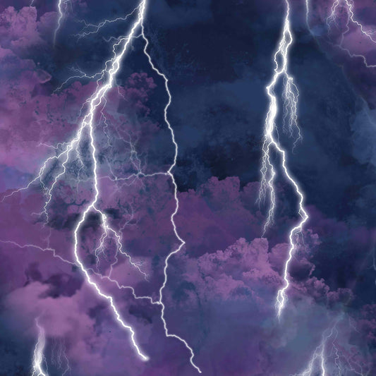 Electricity storm with purple and blue hues