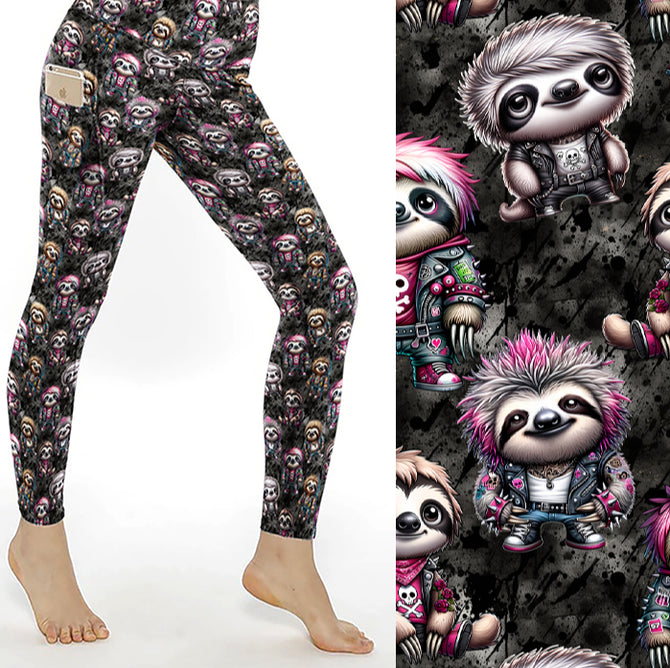 Girls sloth leggings hotsell