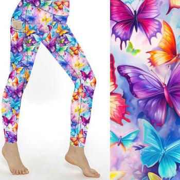 rainbow butterfly leggings