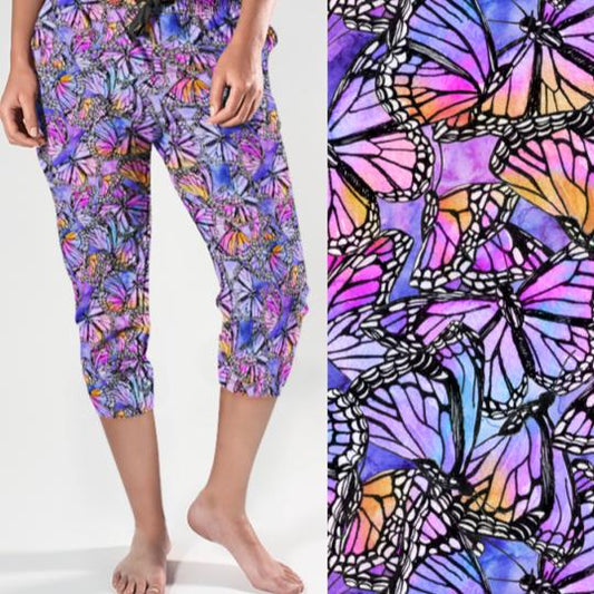 purple pink butterfly joggers