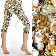 Crazy Cat Lady Capri Animal Print Leggings