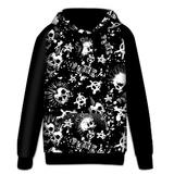 Graveyard Punk Skull Print Hoodie