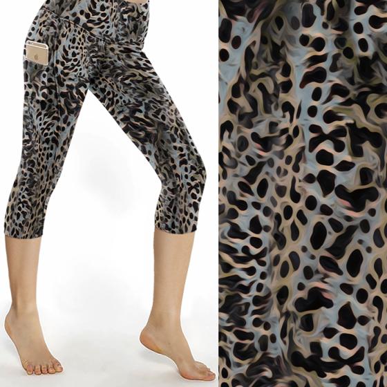 pale blue leopard print leggings