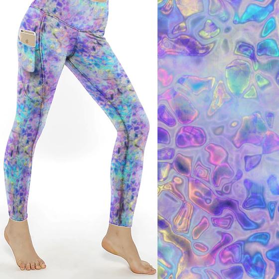 purple blue leggings with pockets