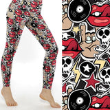 retro skull leggings