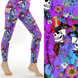 purple skeleton leggings