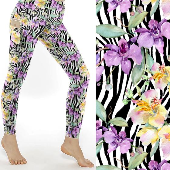 zebra orchid print leggings