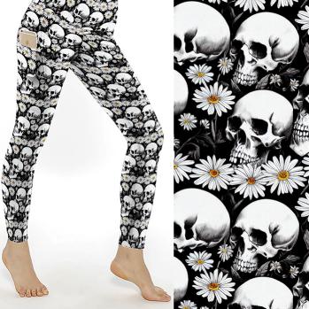 Pushing Up Daisies Full Length Skull Print Leggings